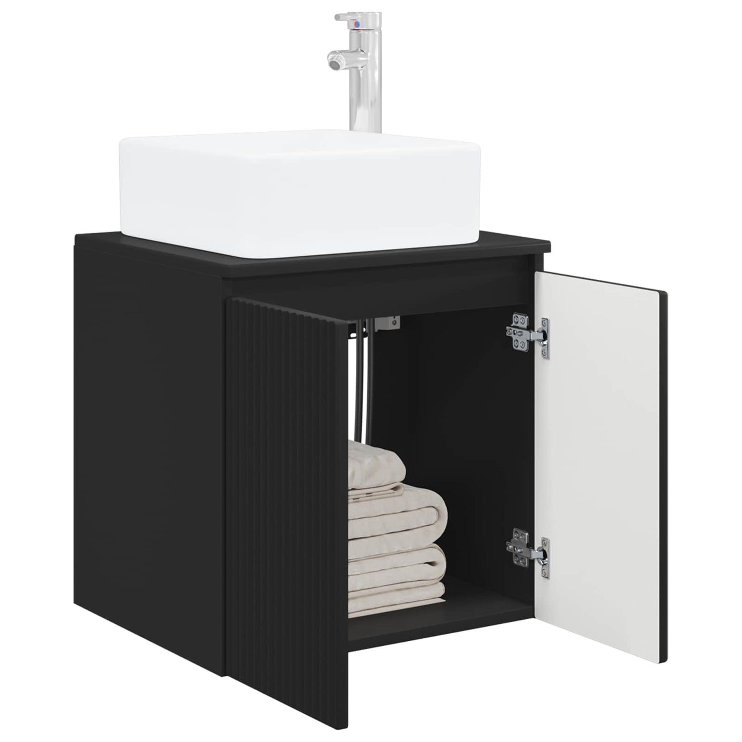 Mobile Lavabo da Parete Nero 49,5 x 41 x 63 cm | homemem39