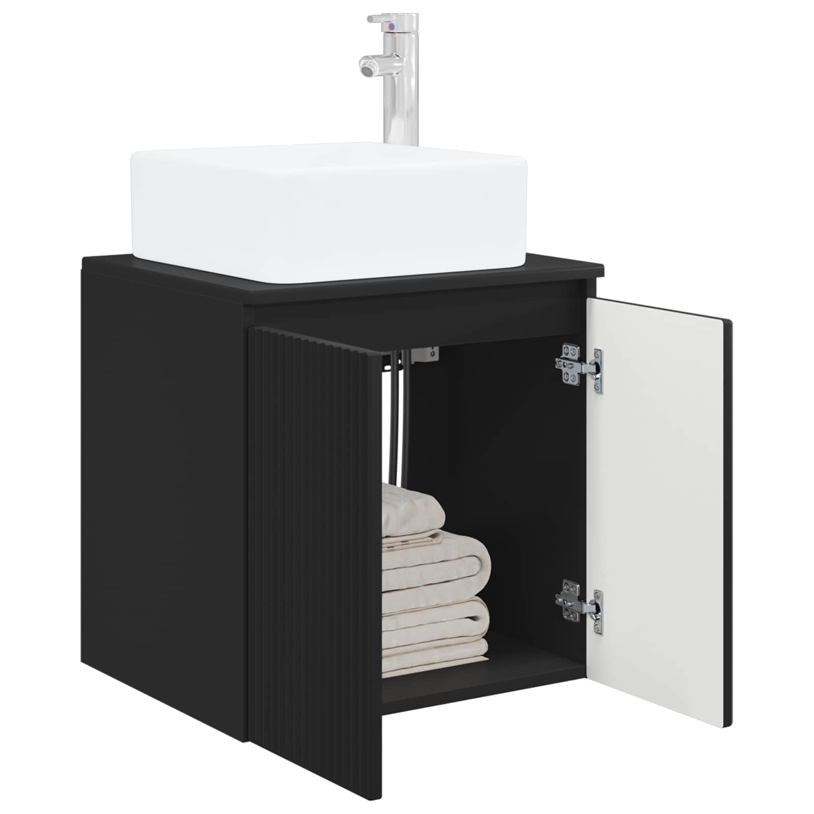 Mobile Lavabo da Parete Nero 49,5 x 41 x 63 cm | homemem39