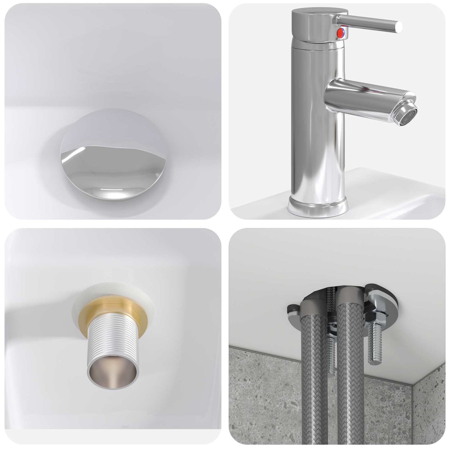Mobile Lavabo da Parete Grigio Cemento 49,5 x 41 x 63 cm | homemem39