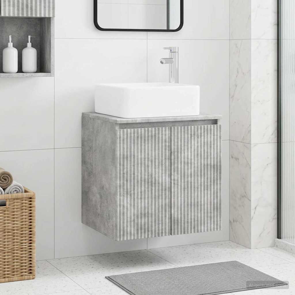 Mobile Lavabo da Parete Grigio Cemento 49,5 x 41 x 63 cm | homemem39