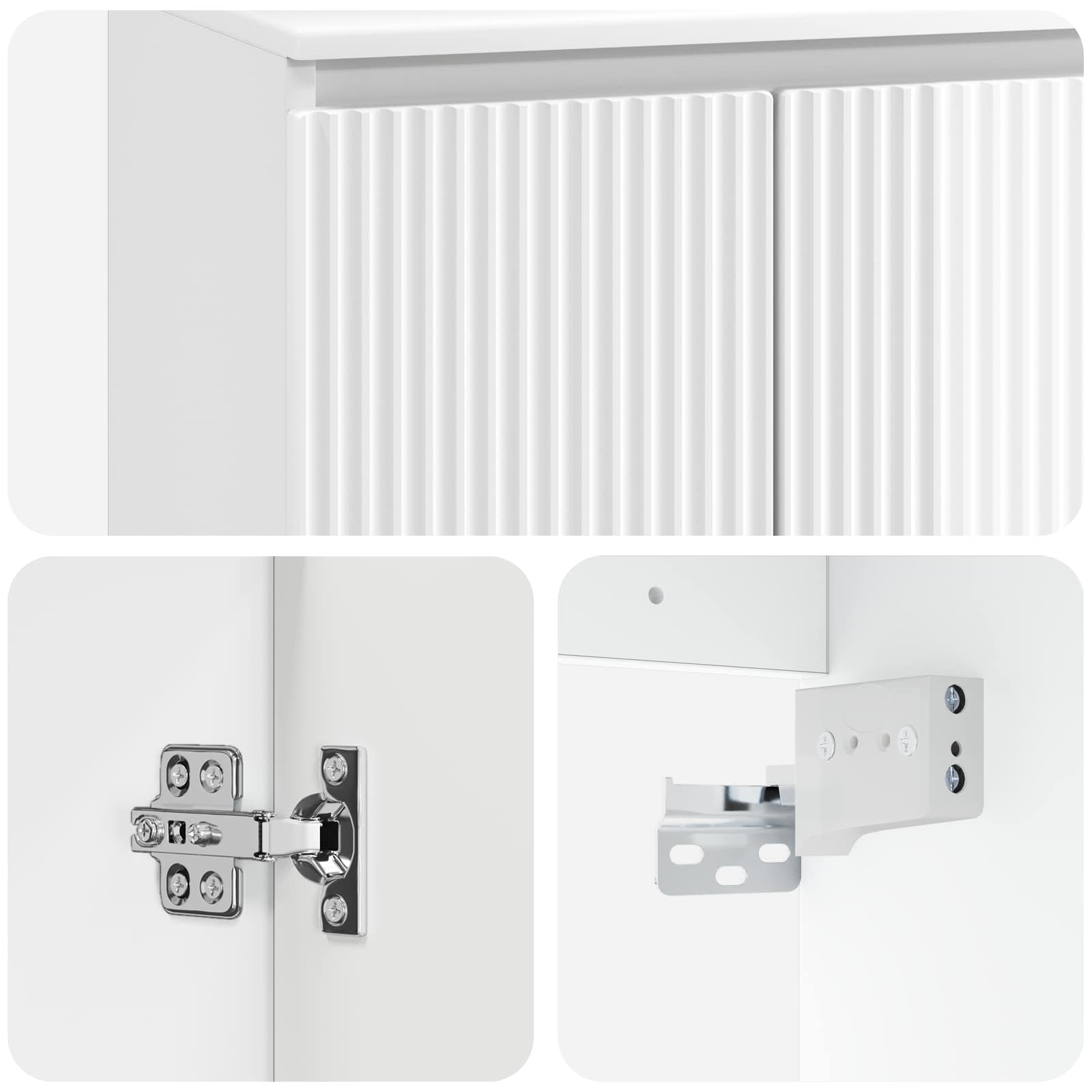 Mobile Lavabo da Parete Bianco Lucido 49,5 x 41 x 63 cm | homemem39