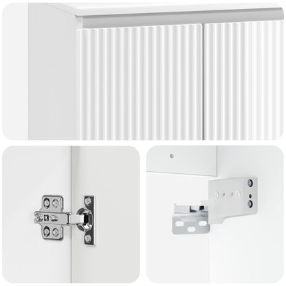 Mobile Lavabo da Parete Bianco Lucido 49,5 x 41 x 63 cm | homemem39