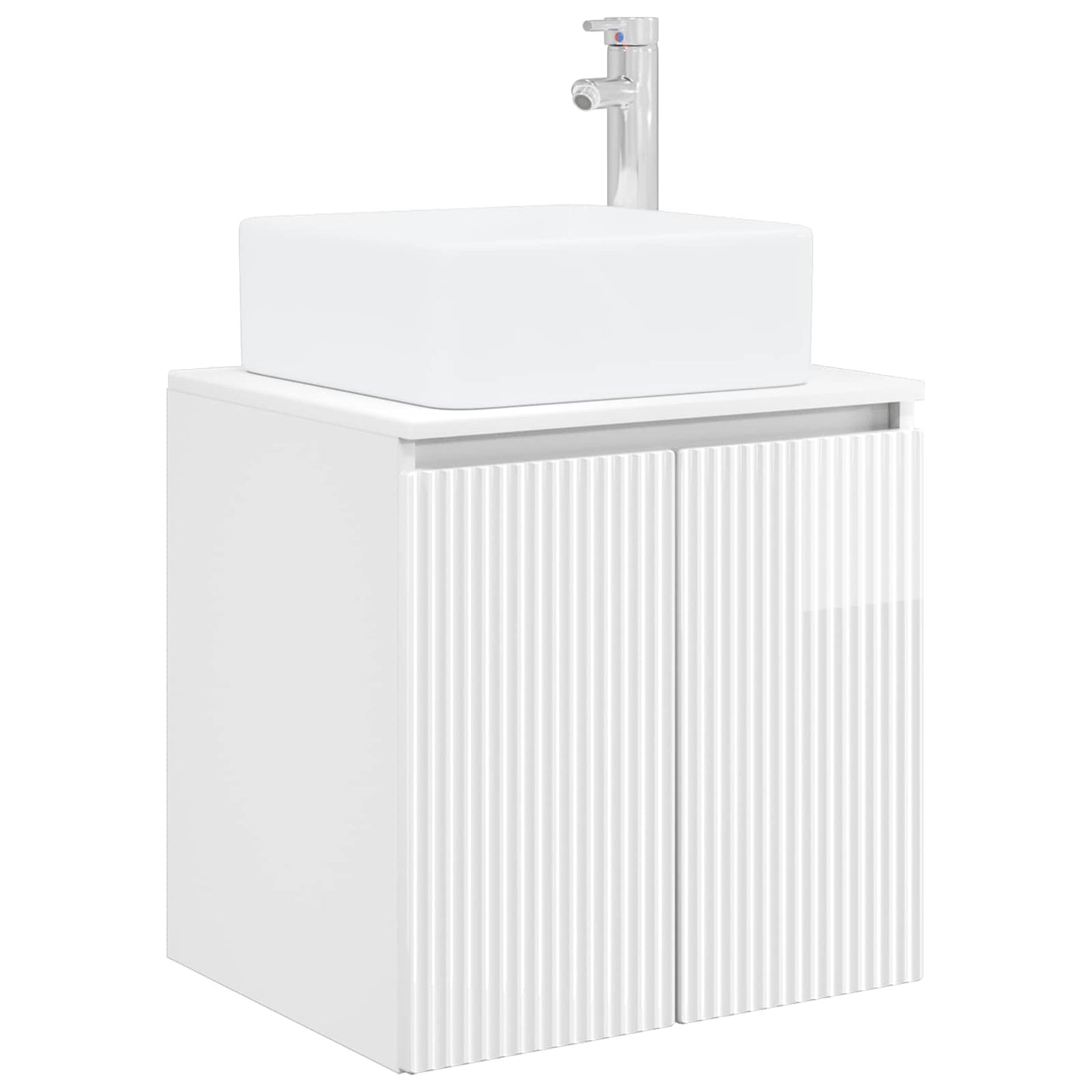 Mobile Lavabo da Parete Bianco Lucido 49,5 x 41 x 63 cm