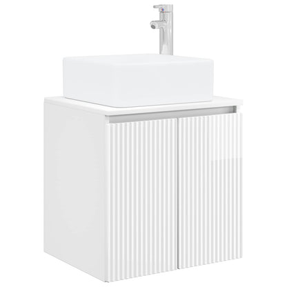 Mobile Lavabo da Parete Bianco Lucido 49,5 x 41 x 63 cm