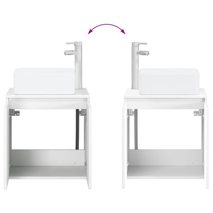 Mobile Lavabo da Parete Bianco Lucido 49,5 x 41 x 63 cm | homemem39