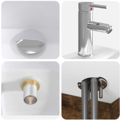 Mobile Lavabo da Parete Rovere Fumo 49,5 x 41 x 63 cm | homemem39