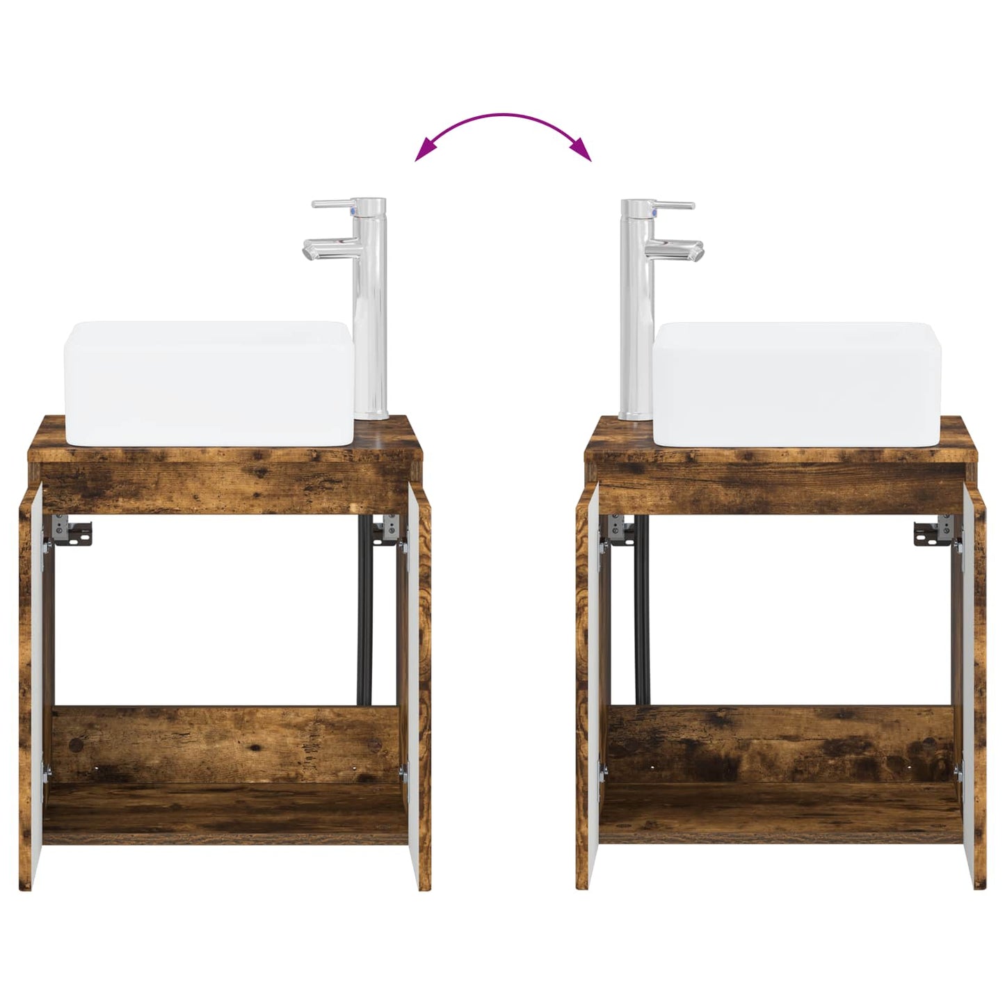 Mobile Lavabo da Parete Rovere Fumo 49,5 x 41 x 63 cm | homemem39