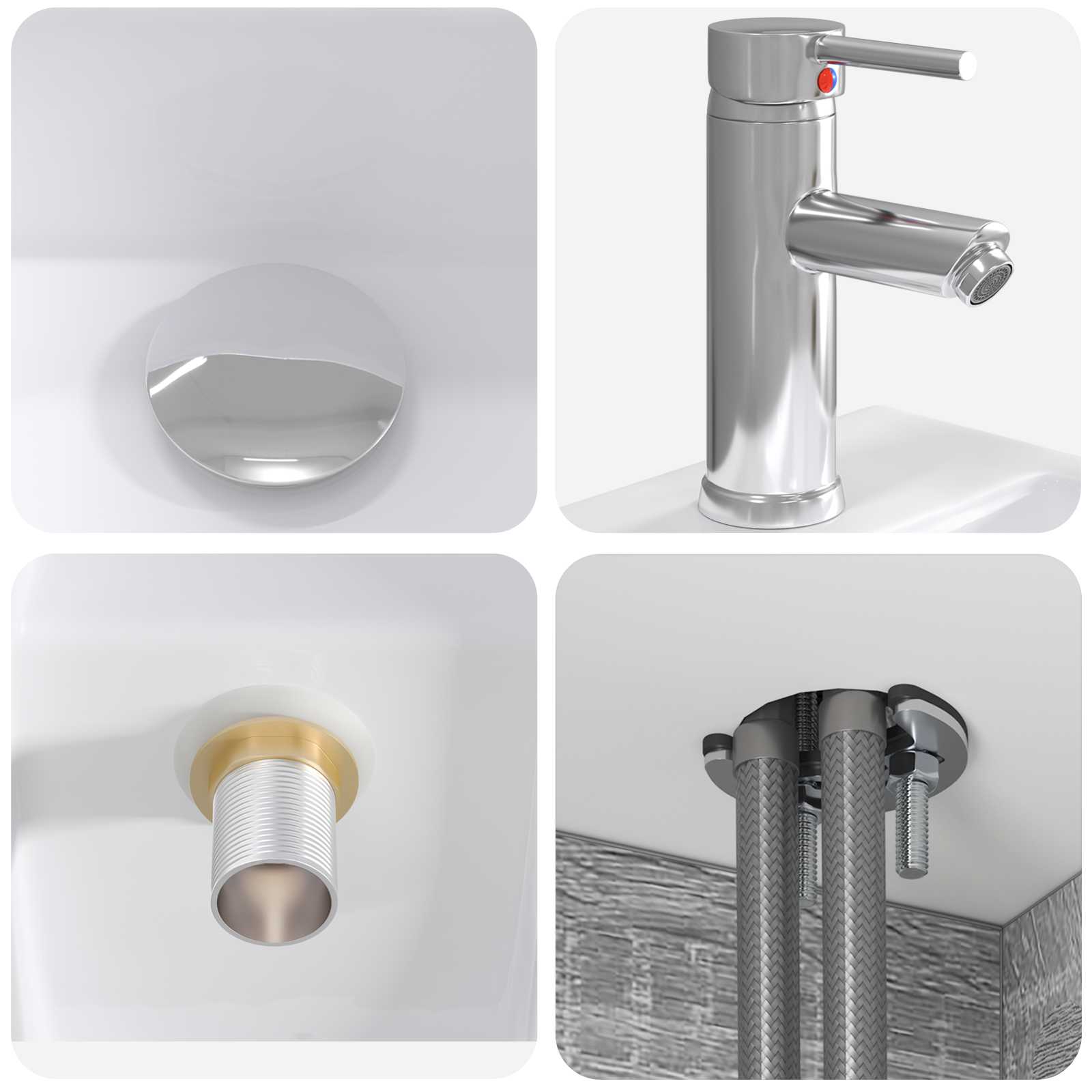 Mobile Lavabo da Parete Sonoma grigio 49,5 x 41 x 63 cm | homemem39