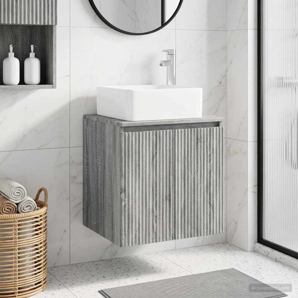 Mobile Lavabo da Parete Sonoma grigio 49,5 x 41 x 63 cm | homemem39