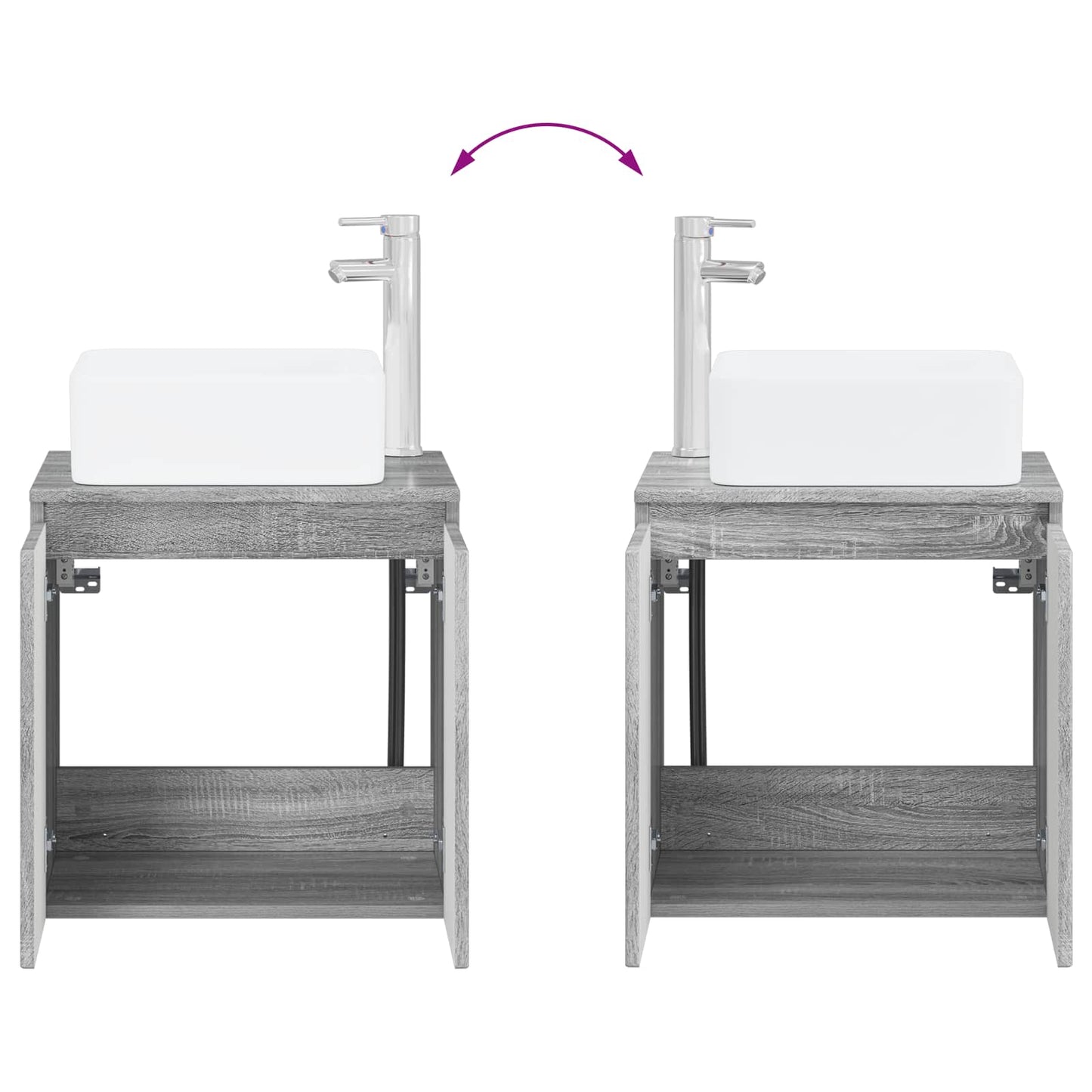 Mobile Lavabo da Parete Sonoma grigio 49,5 x 41 x 63 cm | homemem39