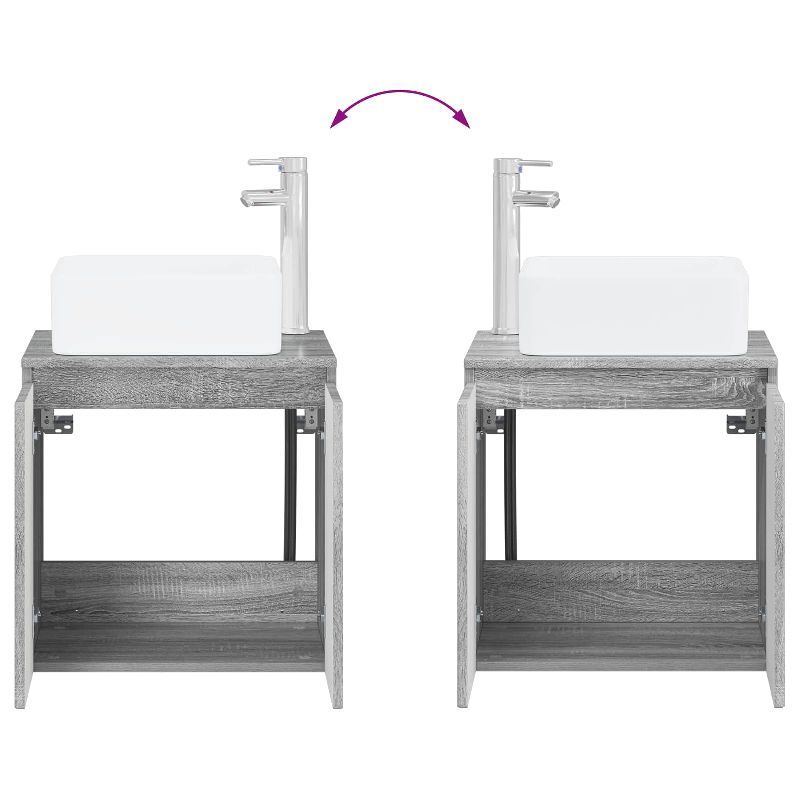 Mobile Lavabo da Parete Sonoma grigio 49,5 x 41 x 63 cm | homemem39