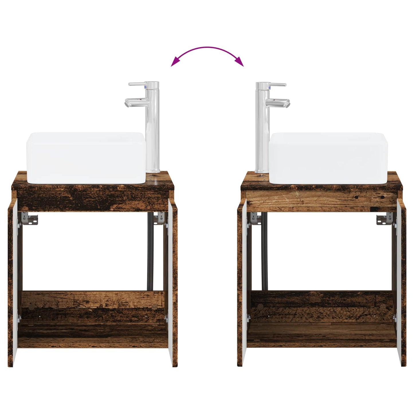 Mobile Lavabo da Parete Legno antico 49,5 x 41 x 63 cm | homemem39