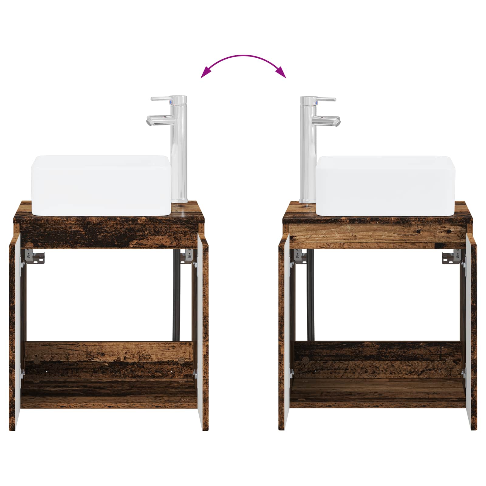 Mobile Lavabo da Parete Legno antico 49,5 x 41 x 63 cm | homemem39