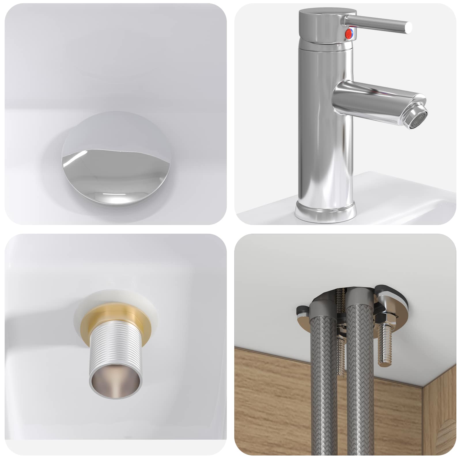 Mobile Lavabo da Parete Rovere Artigianale 49,5 x 41 x 63 cm | homemem39