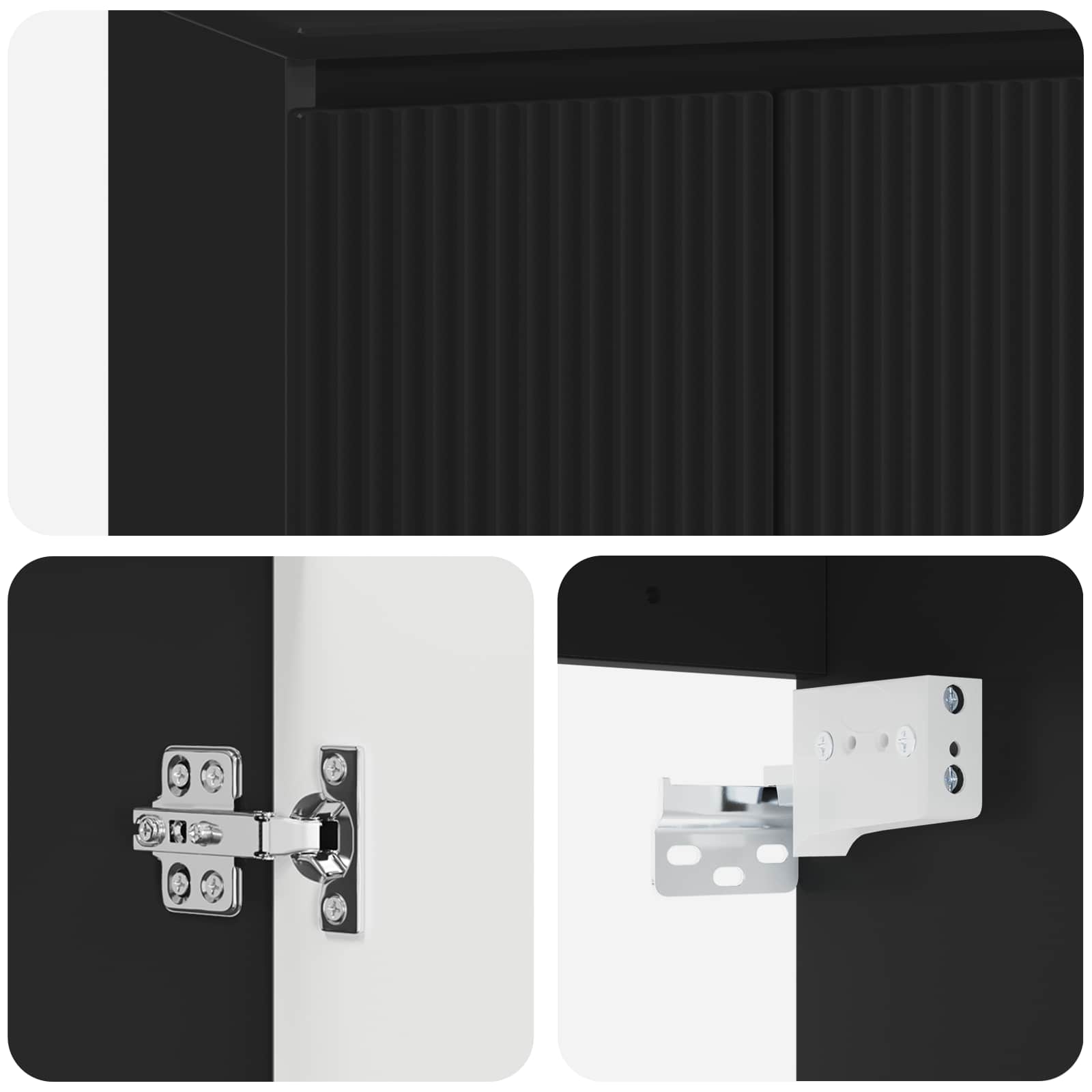 Mobile Lavabo da Parete Nero 49,5 x 41 x 62,5 cm | homemem39