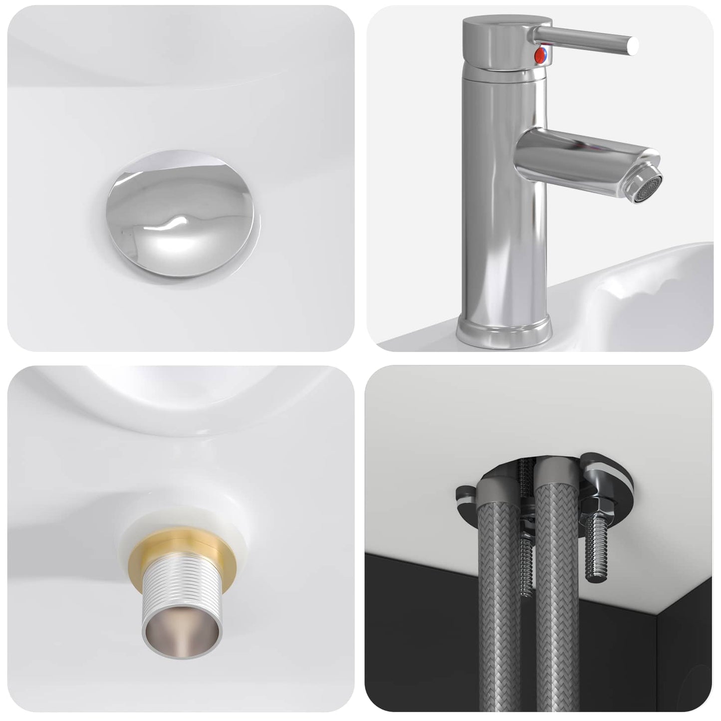 Mobile Lavabo da Parete Nero 49,5 x 41 x 62,5 cm | homemem39