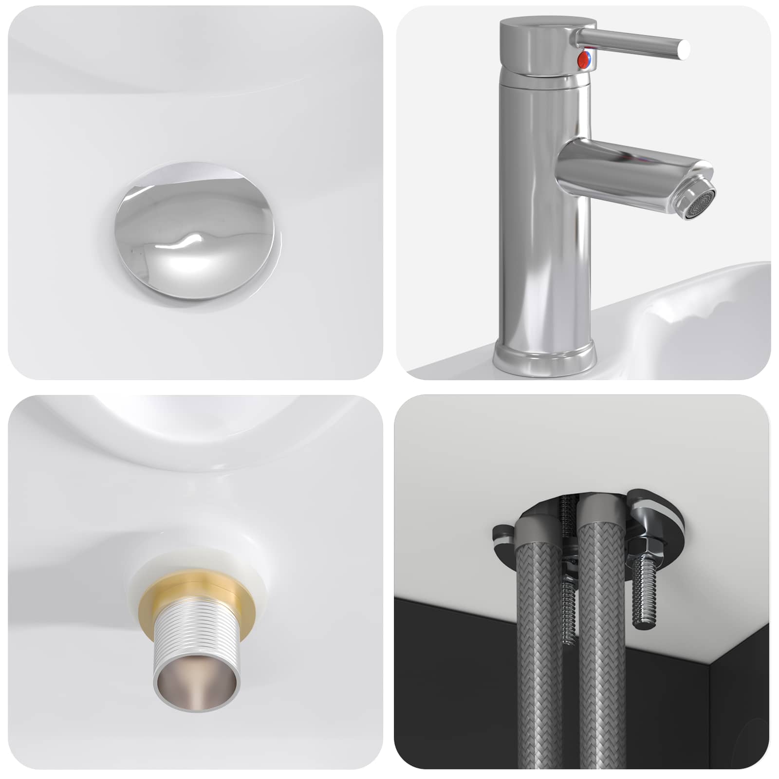 Mobile Lavabo da Parete Nero 49,5 x 41 x 62,5 cm | homemem39
