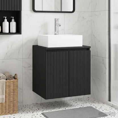 Mobile Lavabo da Parete Nero 49,5 x 41 x 62,5 cm | homemem39