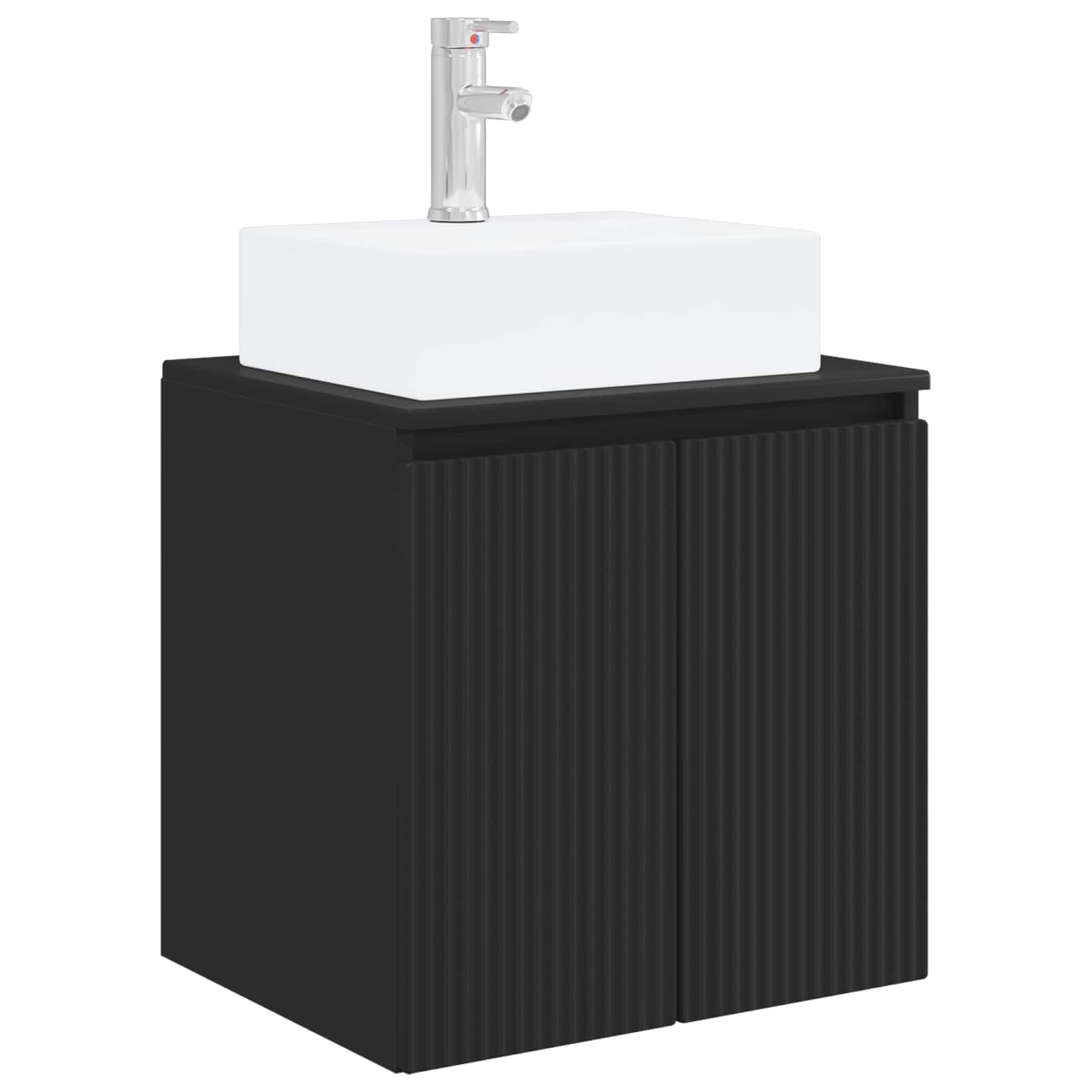 Mobile Lavabo da Parete Nero 49,5 x 41 x 62,5 cm | homemem39