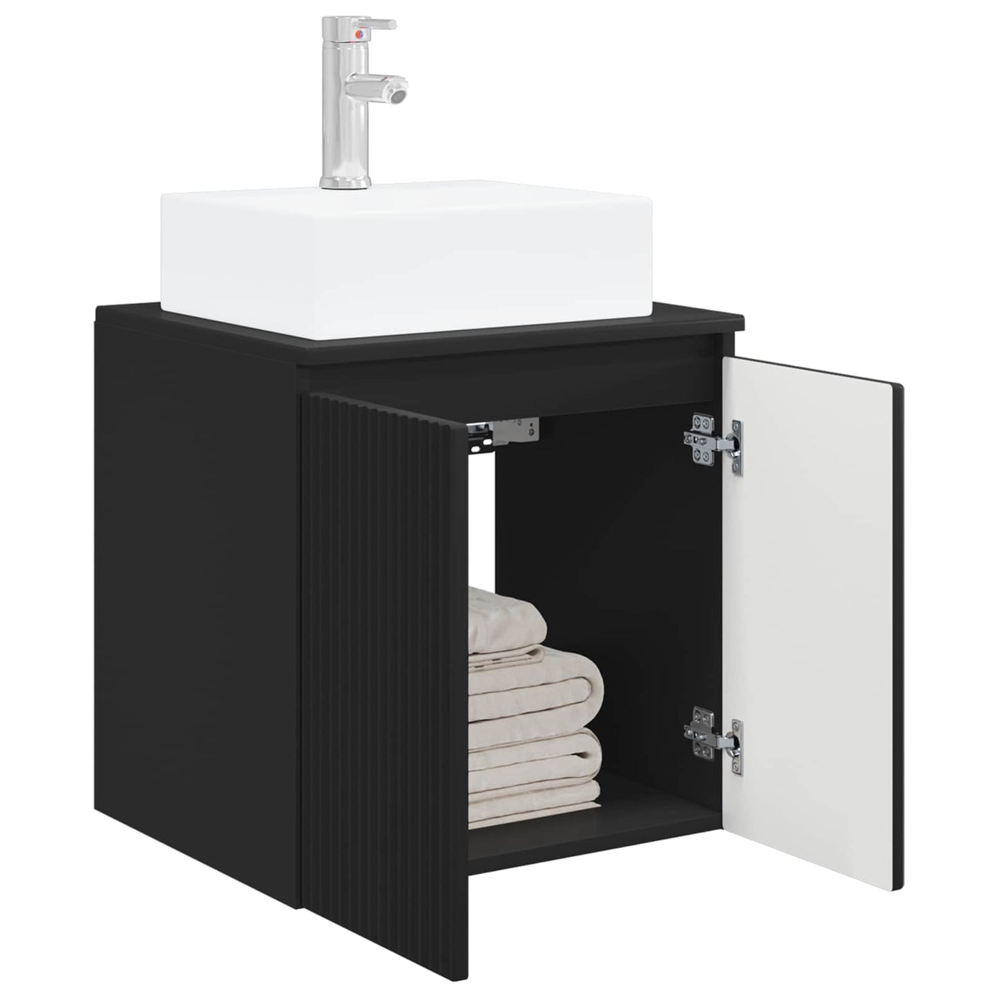 Mobile Lavabo da Parete Nero 49,5 x 41 x 62,5 cm | homemem39