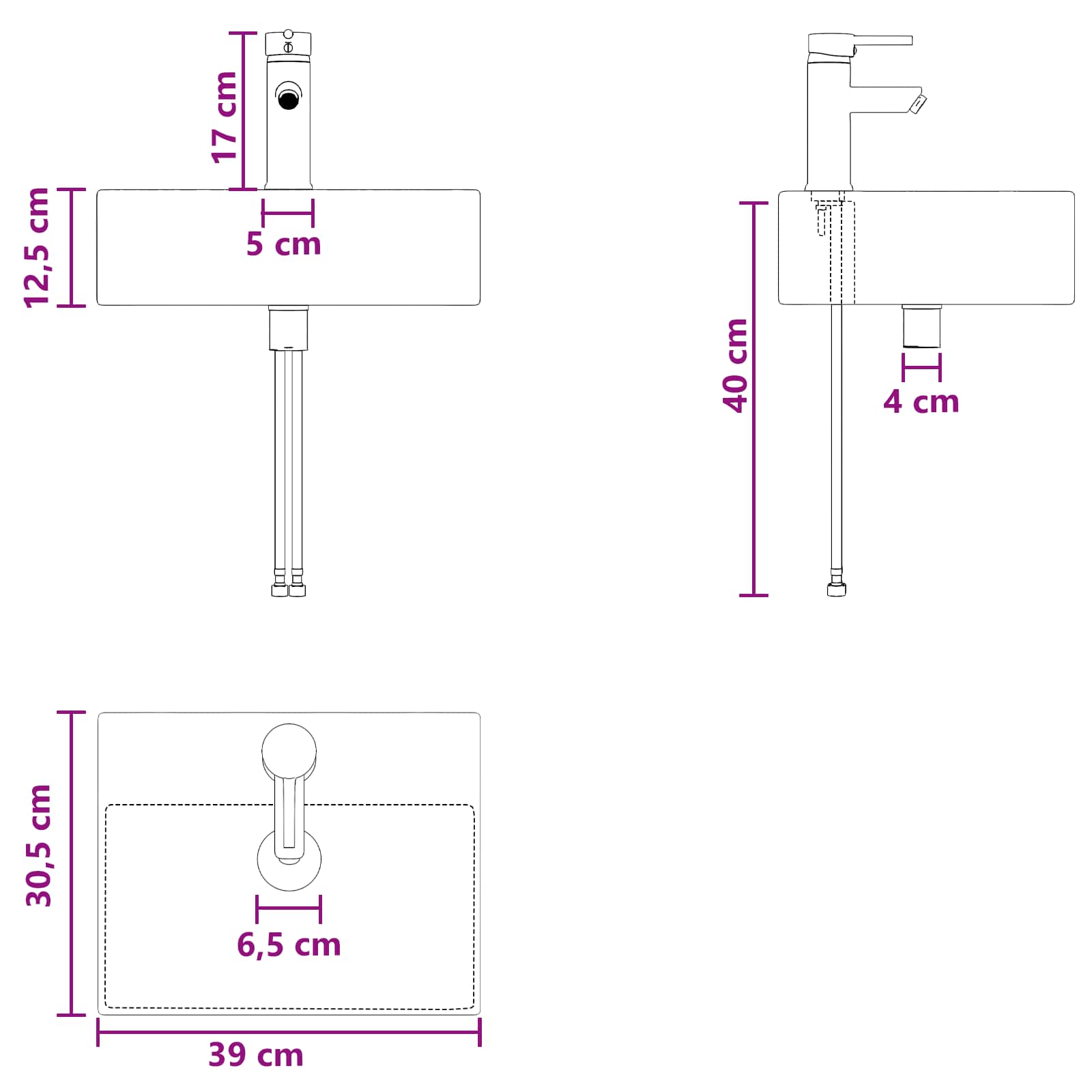 Mobile Lavabo da Parete Rovere Sonoma 49,5 x 41 x 62,5 cm | homemem39