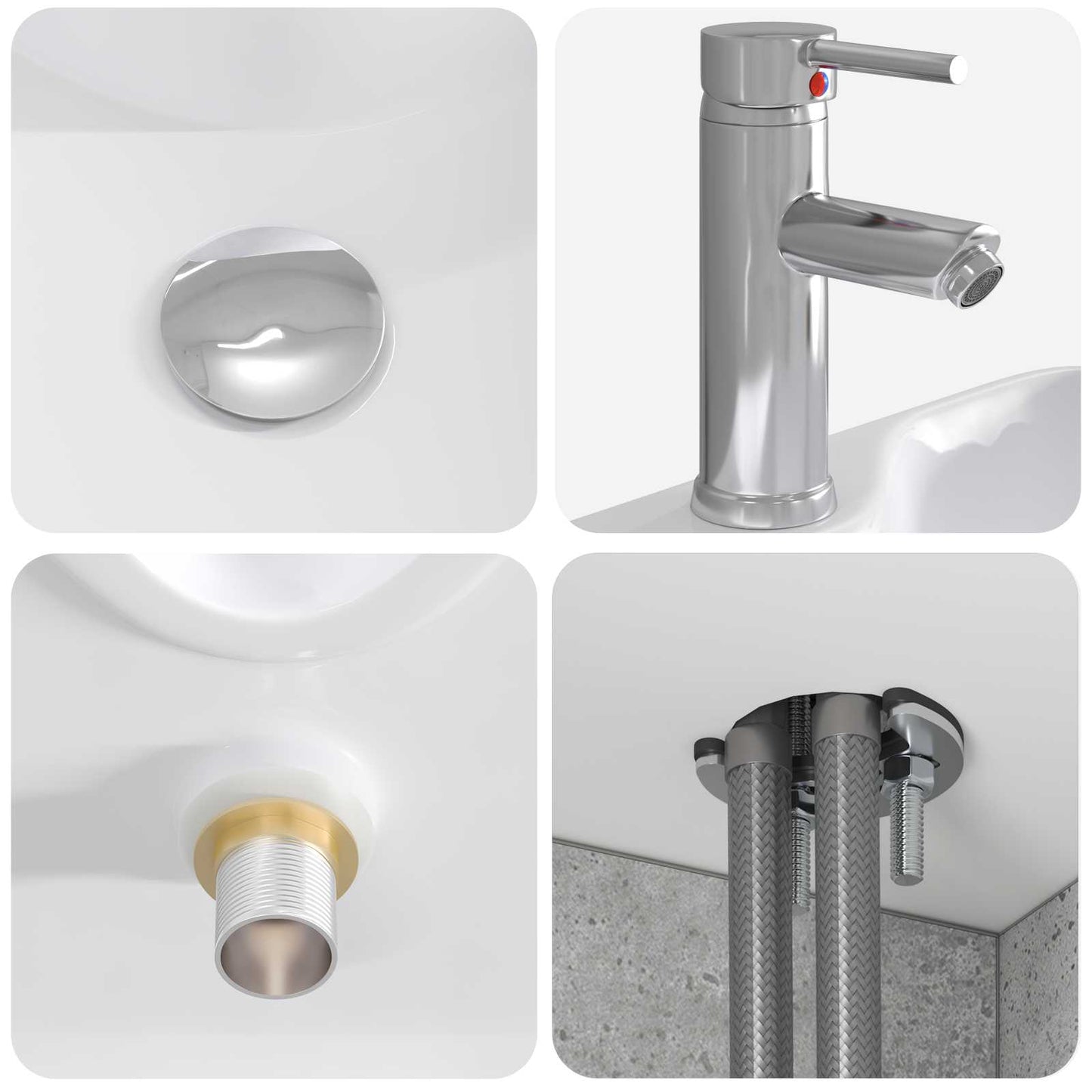 Mobile Lavabo da Parete Grigio Cemento 49,5 x 41 x 62,5 cm | homemem39
