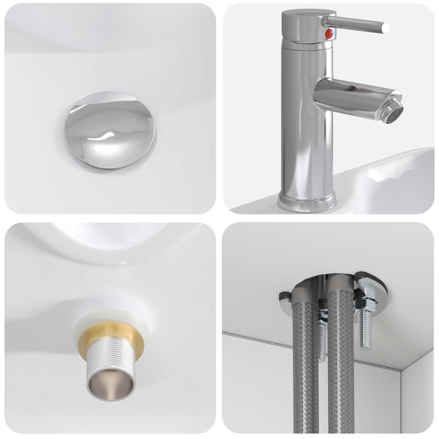 Mobile Lavabo da Parete Bianco Lucido 49,5 x 41 x 62,5 cm | homemem39