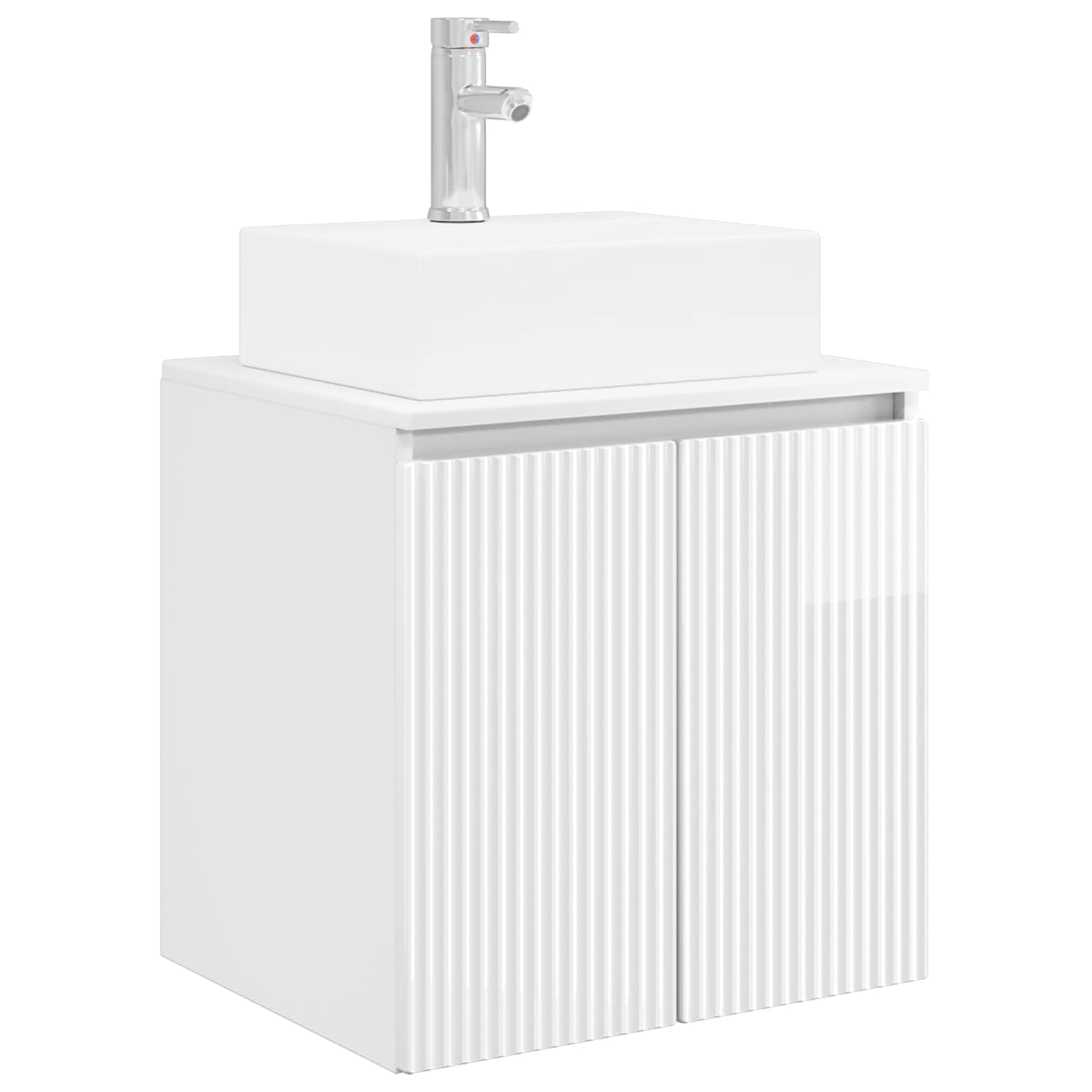 Mobile Lavabo da Parete Bianco Lucido 49,5 x 41 x 62,5 cm | homemem39