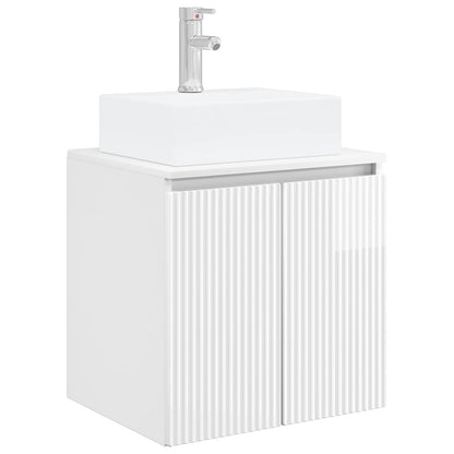 Mobile Lavabo da Parete Bianco Lucido 49,5 x 41 x 62,5 cm | homemem39