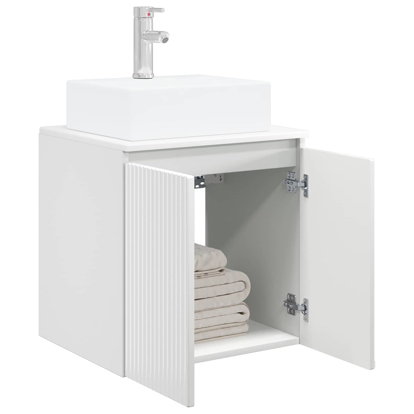 Mobile Lavabo da Parete Bianco Lucido 49,5 x 41 x 62,5 cm | homemem39