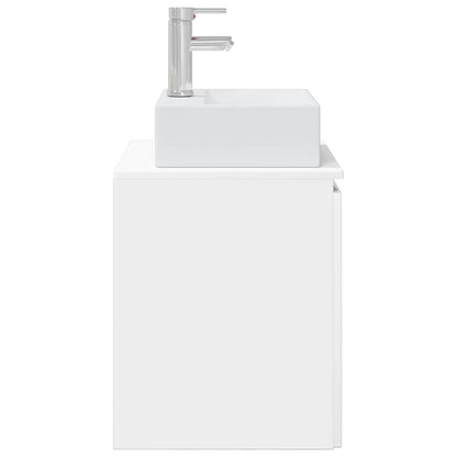 Mobile Lavabo da Parete Bianco Lucido 49,5 x 41 x 62,5 cm | homemem39