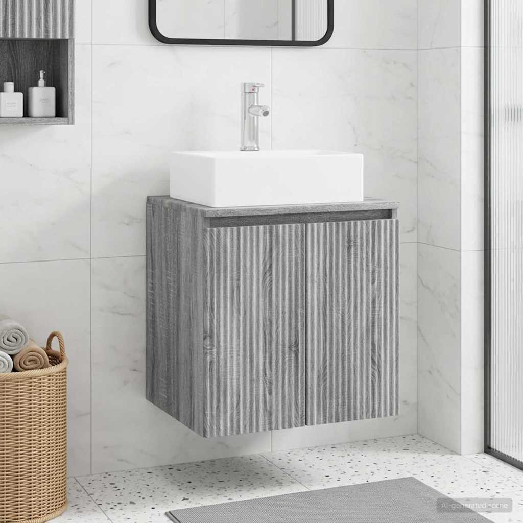 Mobile Lavabo da Parete Sonoma grigio 49,5 x 41 x 62,5 cm | homemem39