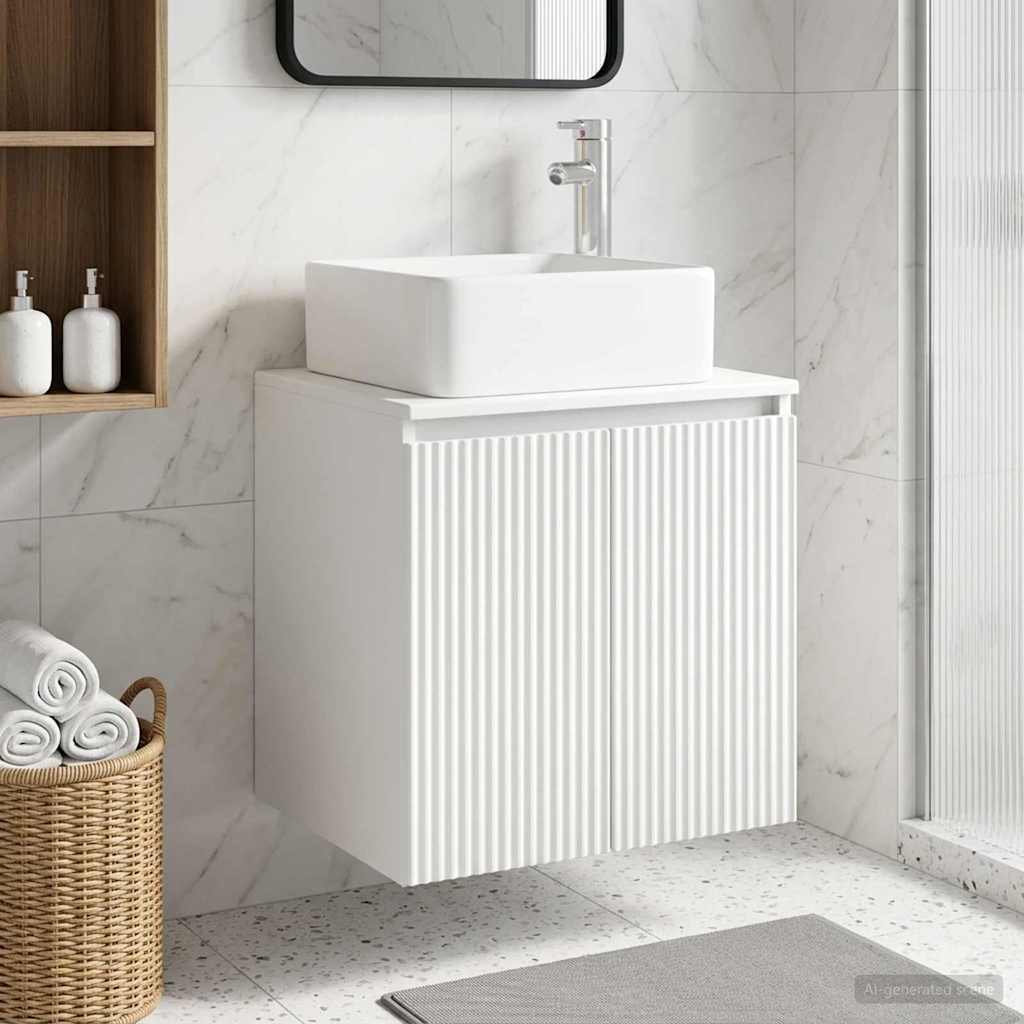 Mobile Lavabo da Parete Bianco 53 x 35 x 63 cm | homemem39