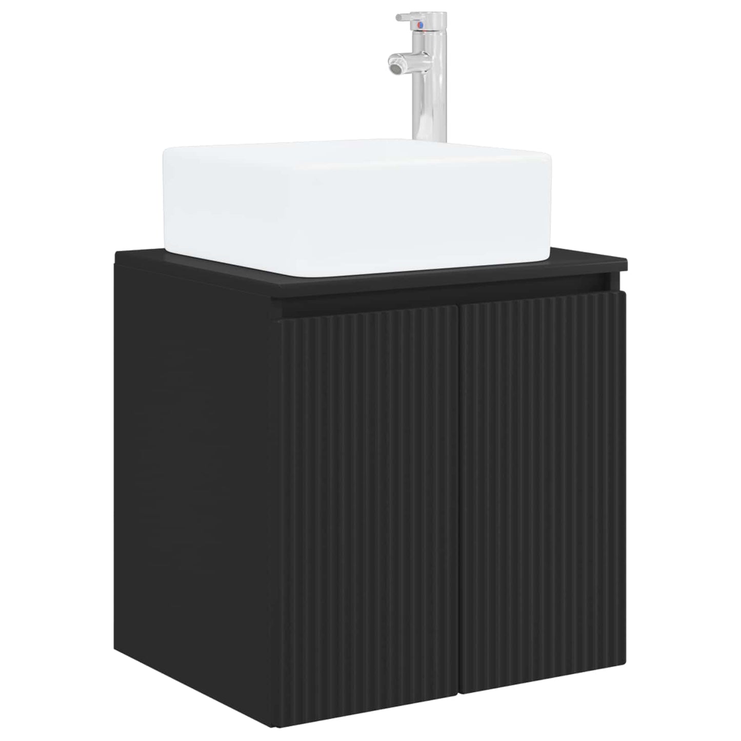 Mobile Lavabo da Parete Nero 53 x 35 x 63 cm | homemem39