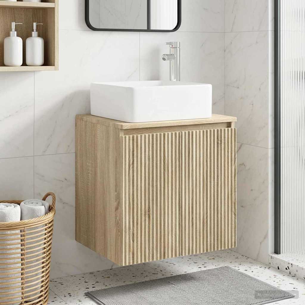 Mobile Lavabo da Parete Rovere Sonoma 53 x 35 x 63 cm | homemem39