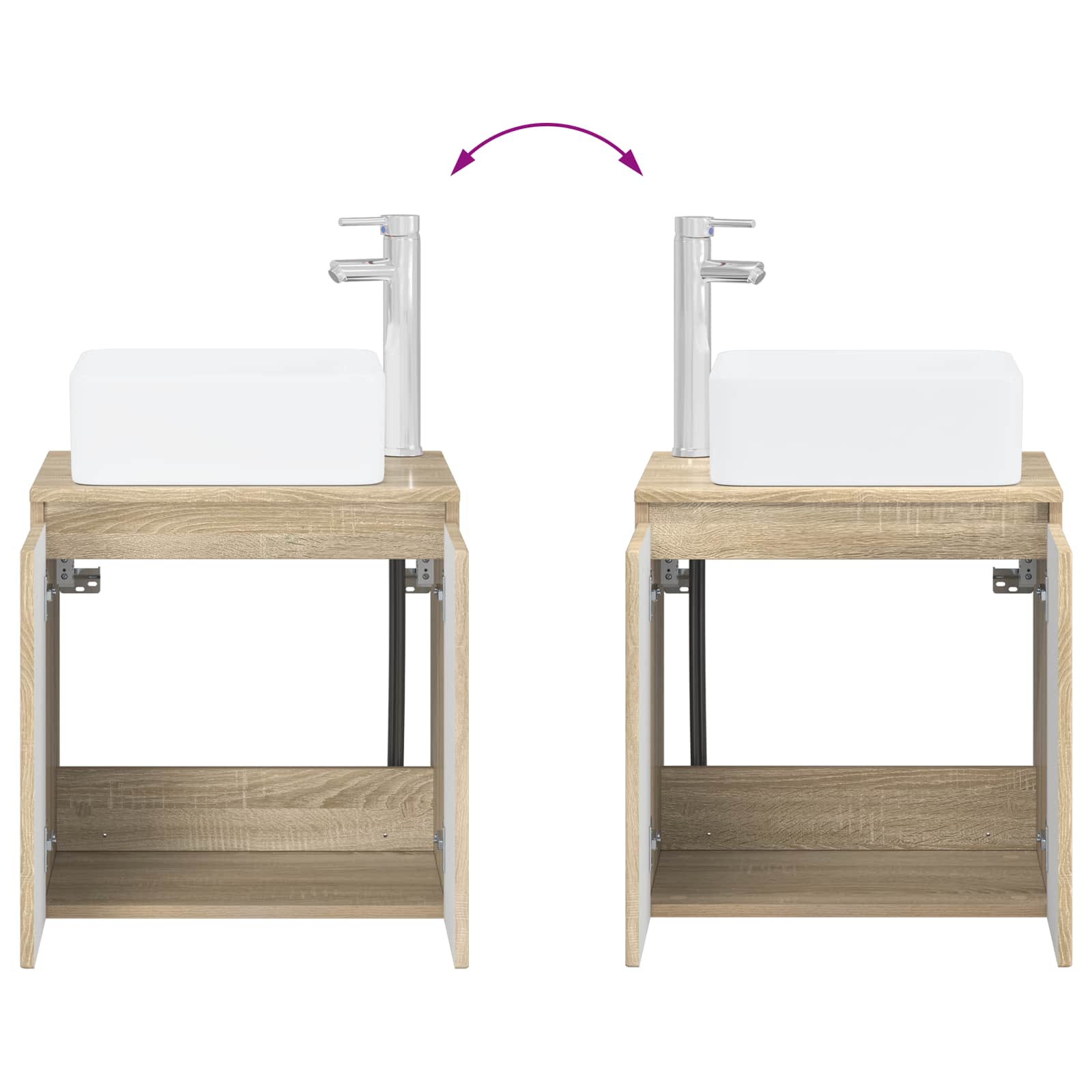 Mobile Lavabo da Parete Rovere Sonoma 53 x 35 x 63 cm | homemem39
