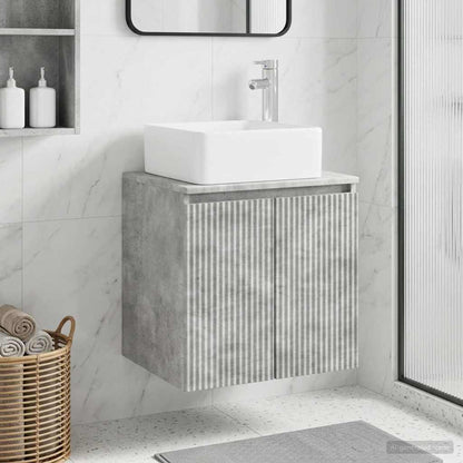 Mobile Lavabo da Parete Grigio Cemento 53 x 35 x 63 cm | homemem39