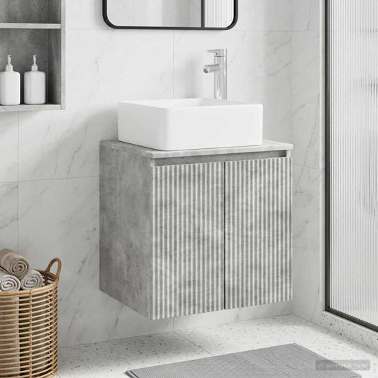 Mobile Lavabo da Parete Grigio Cemento 53 x 35 x 63 cm | homemem39