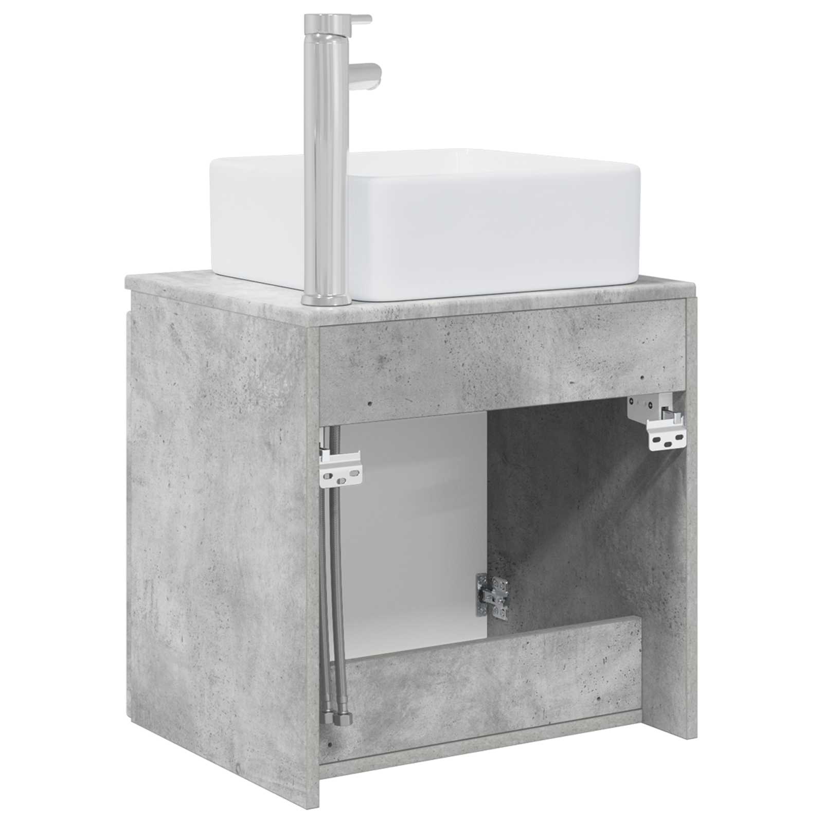 Mobile Lavabo da Parete Grigio Cemento 53 x 35 x 63 cm | homemem39
