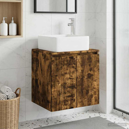 Mobile Lavabo da Parete Rovere Fumo 53 x 35 x 63 cm