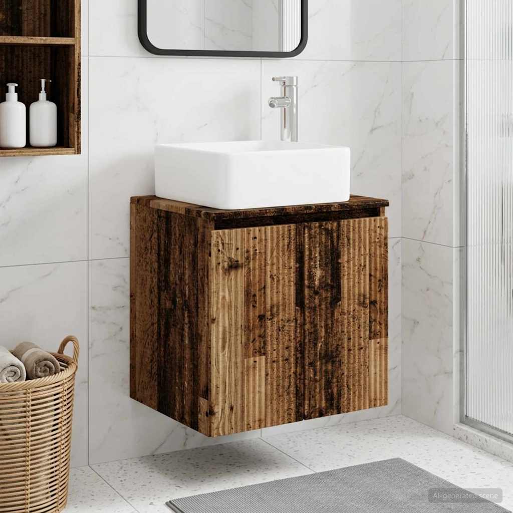 Mobile Lavabo da Parete Legno antico 53 x 35 x 63 cm | homemem39