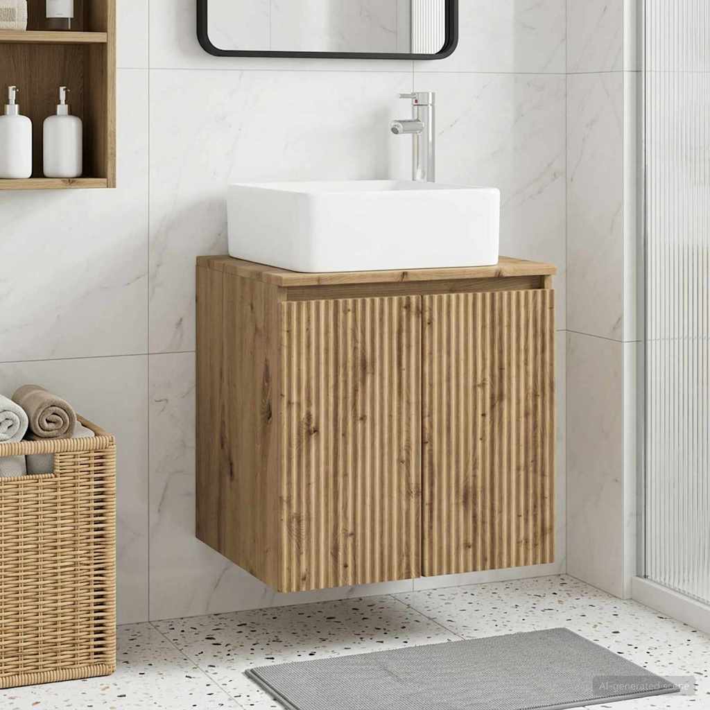 Mobile Lavabo da Parete Rovere Artigianale 53 x 35 x 63 cm | homemem39