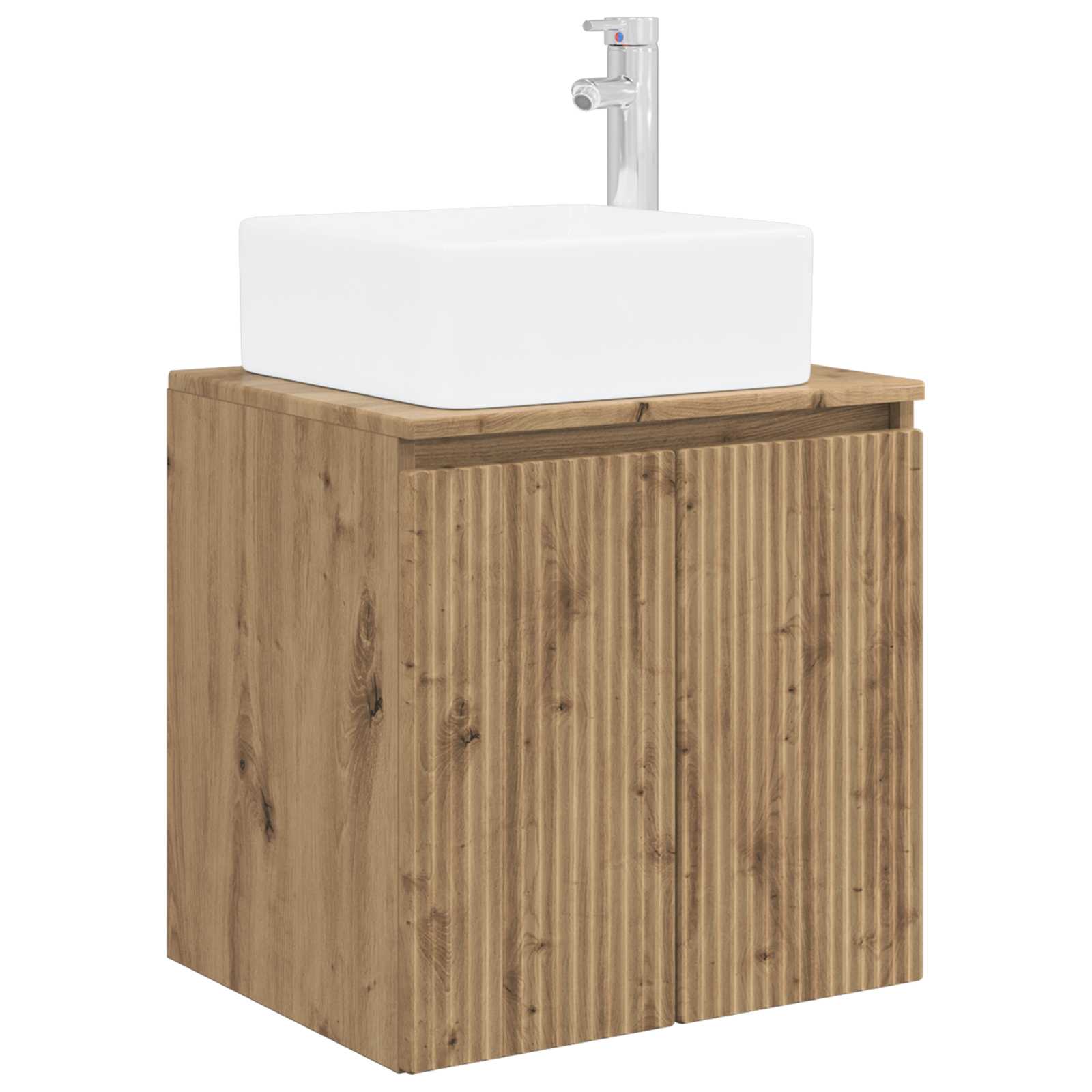 Mobile Lavabo da Parete Rovere Artigianale 53 x 35 x 63 cm | homemem39