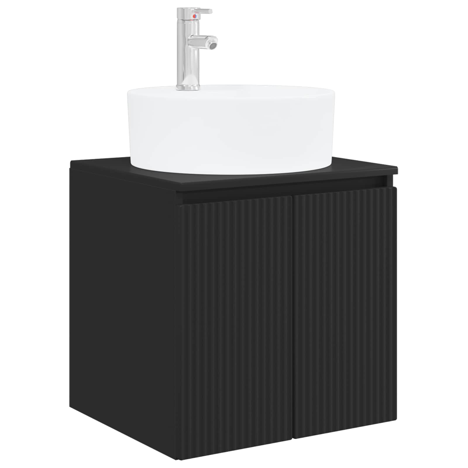 Mobile Lavabo da Parete Nero 49,5 x 44,5 x 65 cm | homemem39