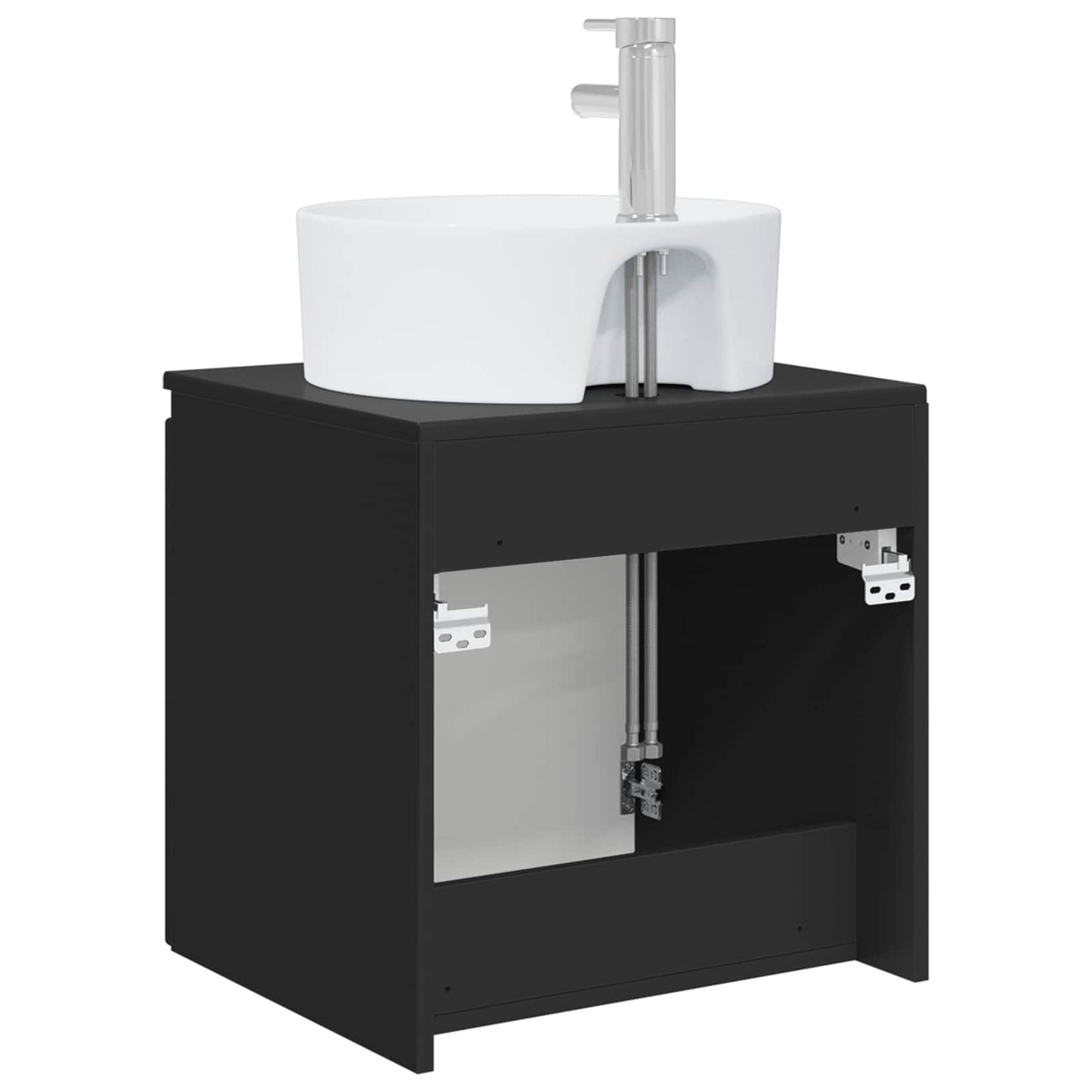 Mobile Lavabo da Parete Nero 49,5 x 44,5 x 65 cm | homemem39