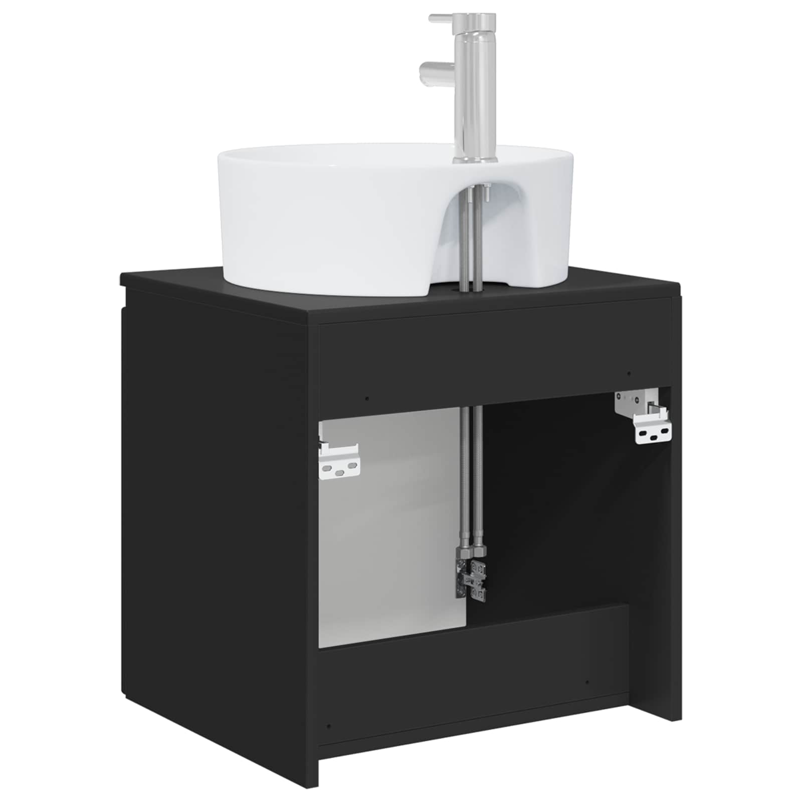 Mobile Lavabo da Parete Nero 49,5 x 44,5 x 65 cm | homemem39