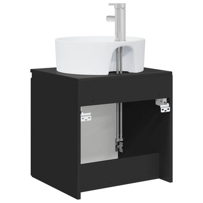 Mobile Lavabo da Parete Nero 49,5 x 44,5 x 65 cm | homemem39