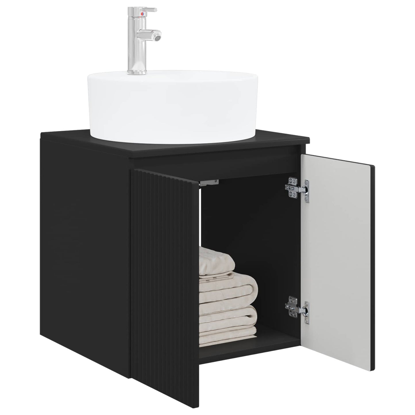 Mobile Lavabo da Parete Nero 49,5 x 44,5 x 65 cm | homemem39