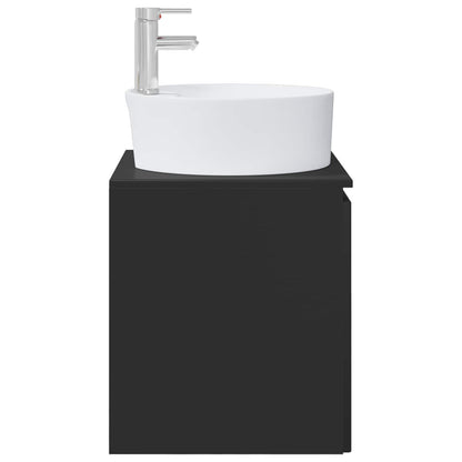Mobile Lavabo da Parete Nero 49,5 x 44,5 x 65 cm | homemem39
