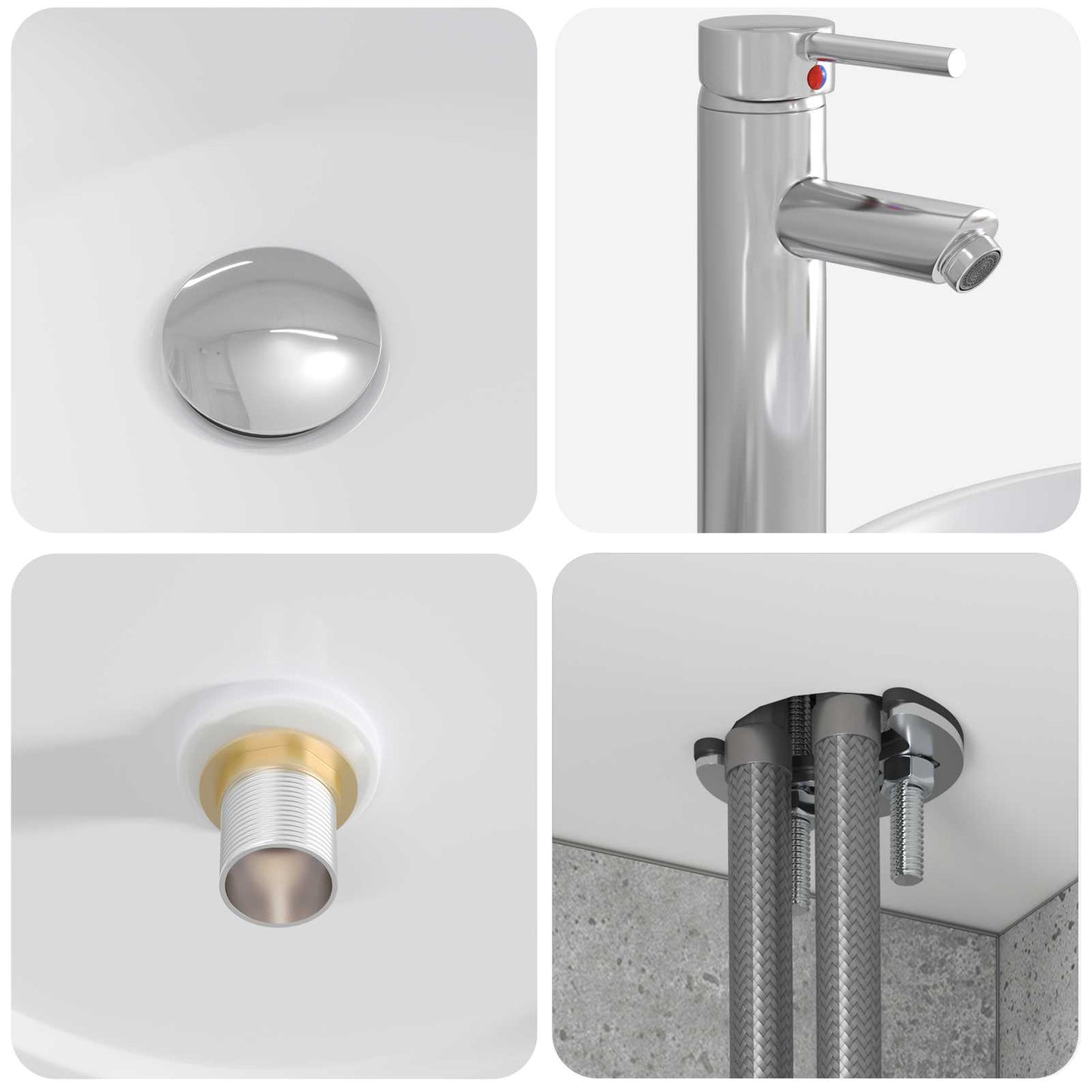 Mobile Lavabo da Parete Grigio Cemento 49,5 x 44,5 x 65 cm | homemem39
